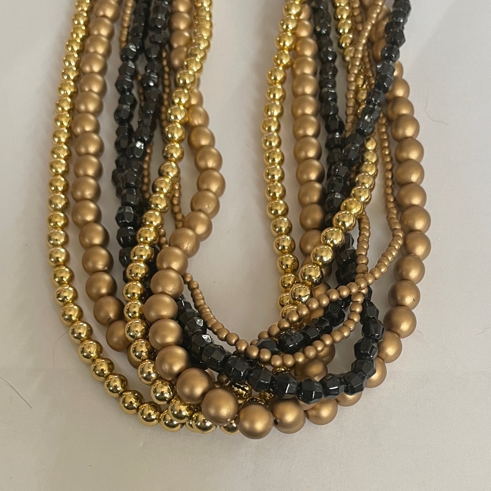 Gantos Gold and Black Beaded Necklace